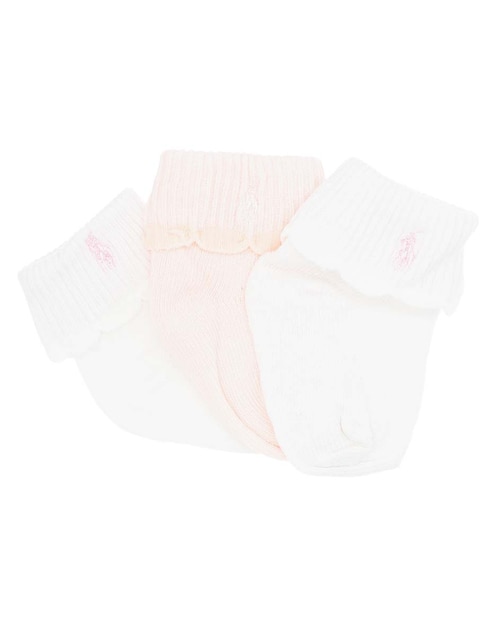 Set de calceta Polo Ralph Lauren de algodón para niña 3 pares