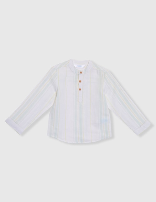 Camisa casual Mon Caramel Collection de lino manga larga para niño