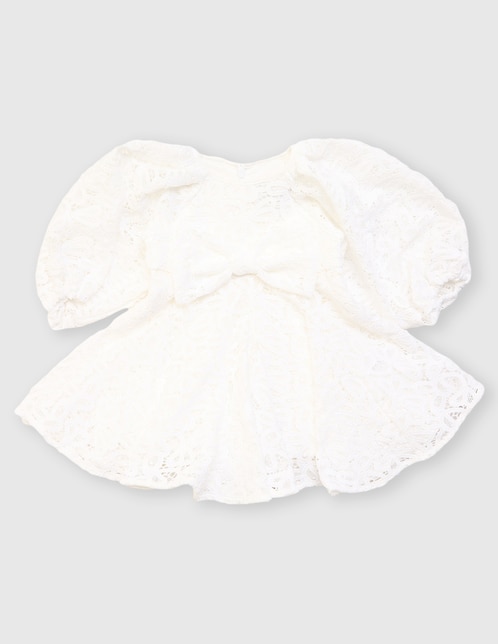 Vestido Bardot Junior manga globo para niña