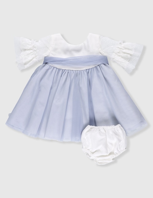 Vestido manga volantes para bebé niña 1