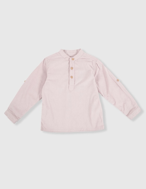 Camisa de vestir de algodón manga larga para bebé niño 1