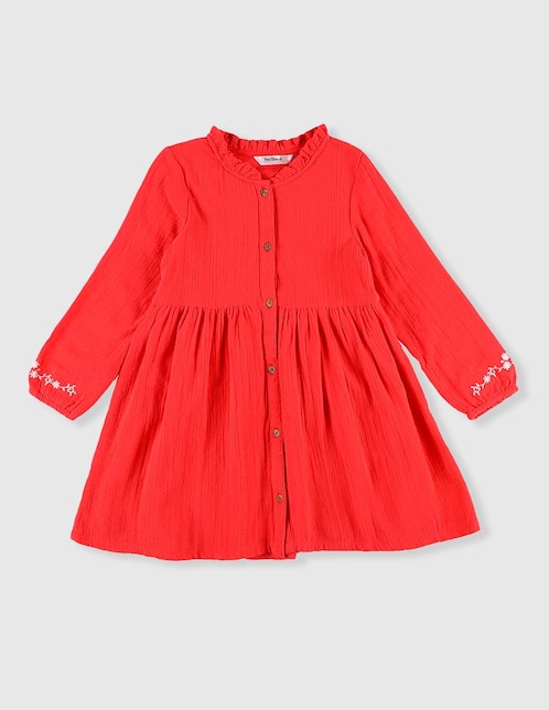 VESTIDO MON C, 12-18 MESES, ROJO CLARO