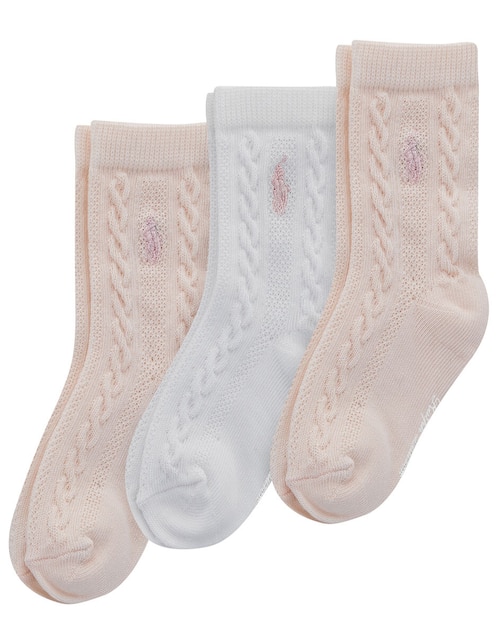 Set calcetín Polo Ralph Lauren de algodón para bebé niña 3 pares