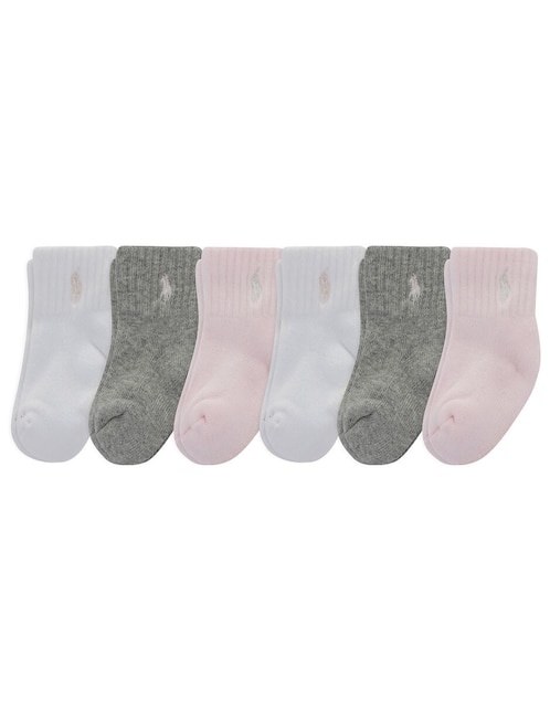 Set de calcetín Polo Ralph Lauren de algodón para bebé niña 6 pares