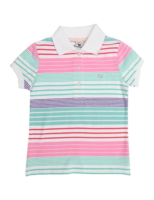 Playera tipo polo Ferrioni de algodón para bebé niña