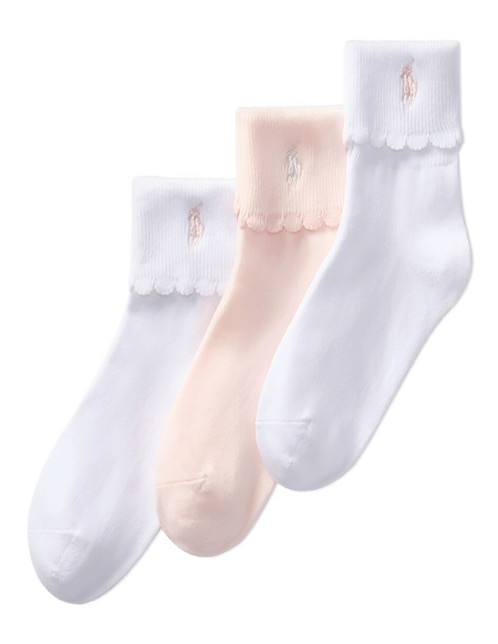 Set calceta Polo Ralph Lauren de algodón para bebé niña 3 pares