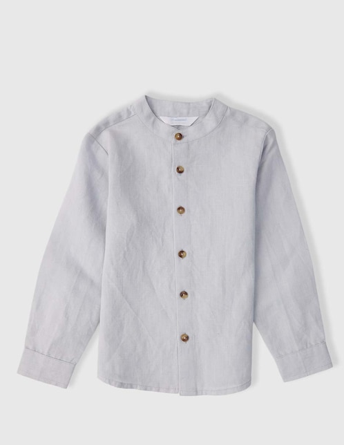 Camisa casual de algodón manga larga para niño 1