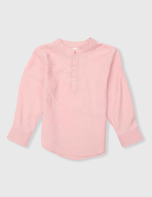 Camisa casual Mon Caramel Collection de algodón manga larga para niño