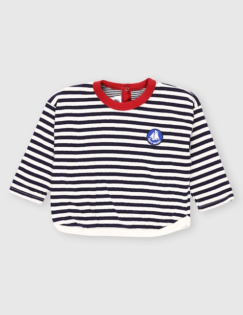 Playera Petit Bateau manga larga para bebé unisex