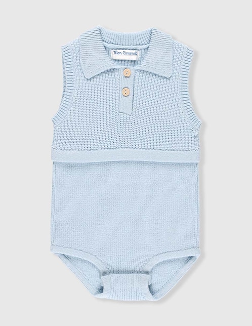 BODY MON CARAME, 3-6 MESES, AZUL CIELO