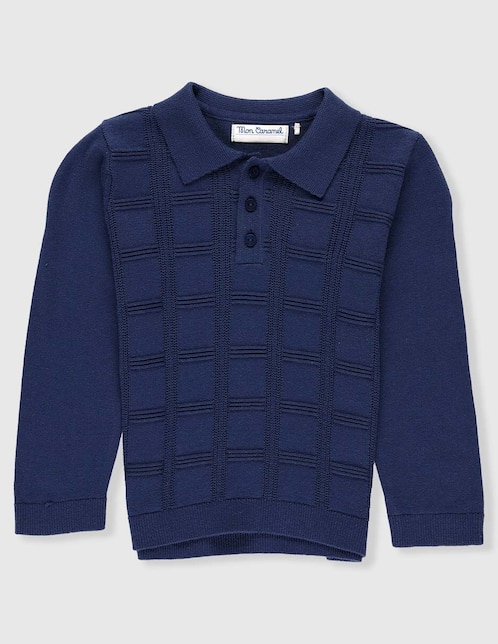 Playera tipo polo Mon Caramel de algodón para bebé niño