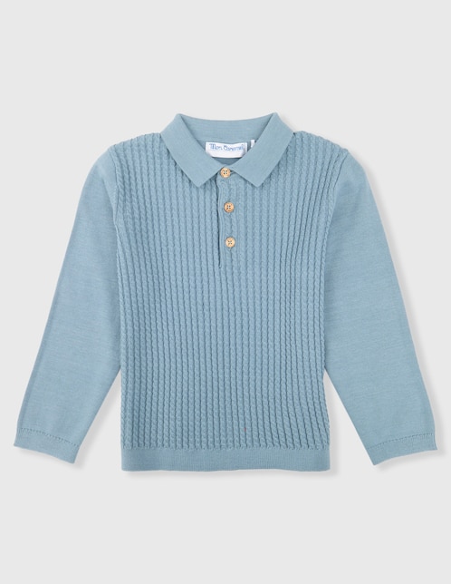 Playera tipo polo Mon Caramel de algodón par bebé niño