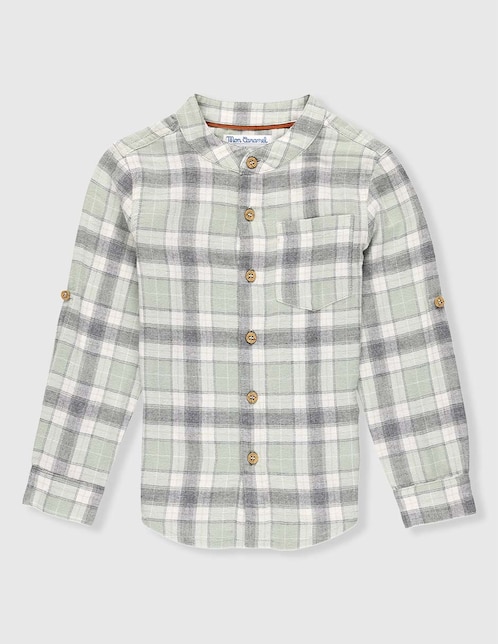 Camisa casual de algodón manga larga para niño 1