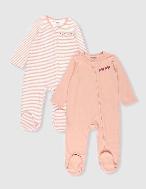 Set de mamelucos de algodón para bebé niña 1