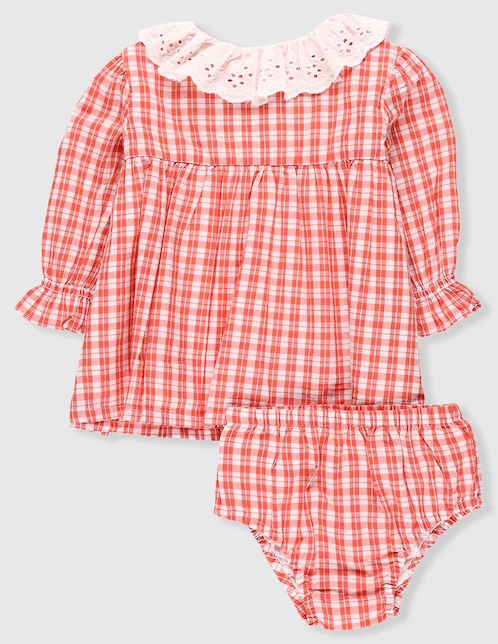 Set vestido Mon Caramel manga larga para bebé niña