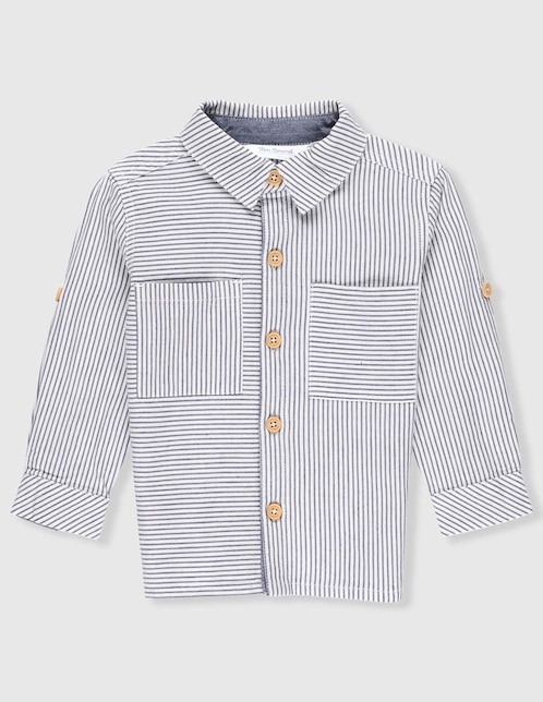 Camisa casual de algodón manga larga para bebé niño 1
