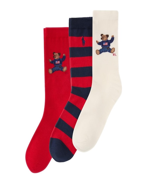 Set de calcetín Polo Ralph Lauren de algodón unisex 3 pares