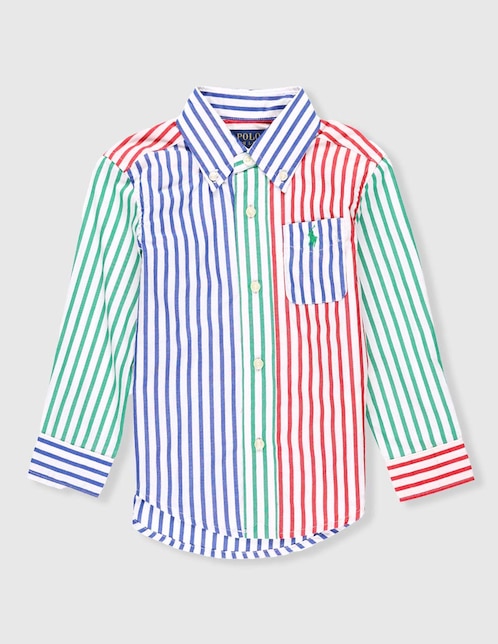 Camisa casual Polo de algodón manga larga para bebé niño