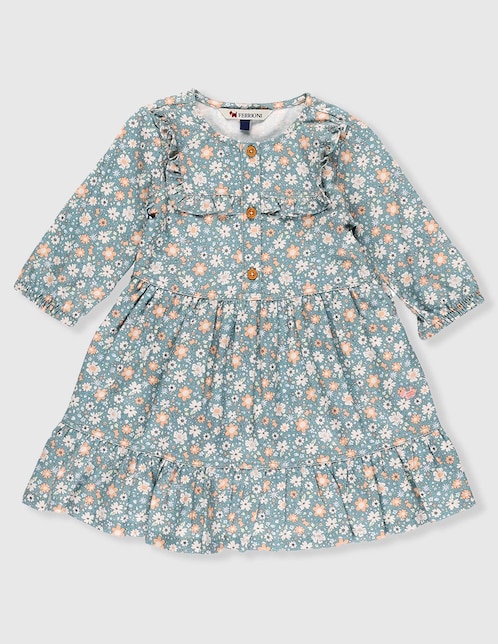 Vestido manga globo para bebé niña 1