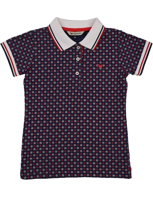 Playera tipo polo Ferrioni Mony de algodón para bebé niña
