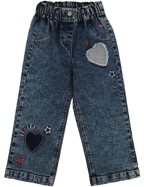 Jeans straight Lucciana M28898 deslavado para niña 1