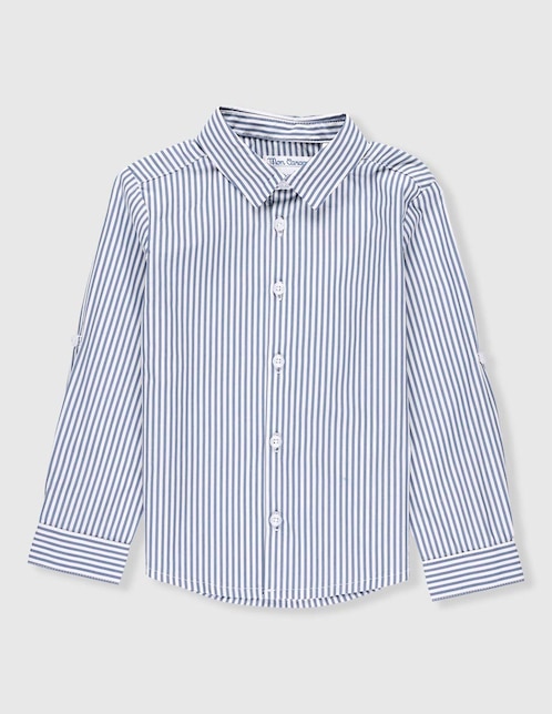 Camisa de vestir de algodón manga larga para bebé niño 1