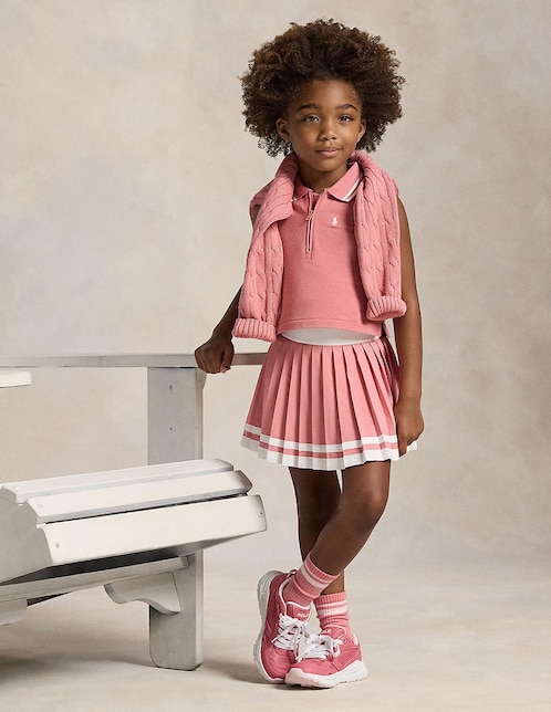 Playera tipo Polo de algodón para bebé niña 1