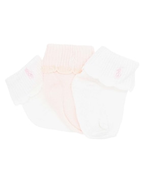 Set de calceta Polo Ralph Lauren de algodón para niña 3 pares