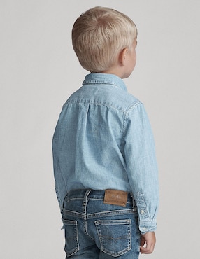 Camisa Polo Ralph Lauren manga larga de algodón para bebé
