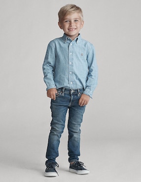 Camisa Polo Ralph Lauren manga larga de algodón para bebé