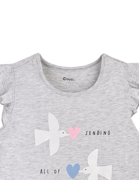 Playera Baby Creysi manga corta para bebé niña