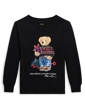 Playera Polo Ralph Lauren Bear Manga Larga Para Bebé Niño