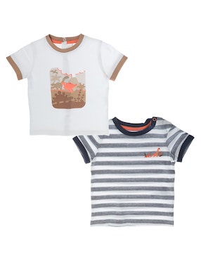 Set Playera Mon Caramel Manga Corta Para Bebé Niño