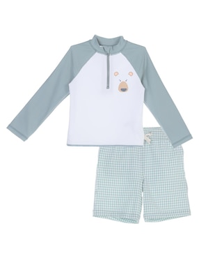 Set Wetshirt Mon Caramel Estampado A Cuadros Para Niño