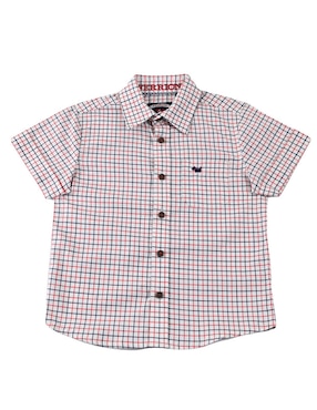 Camisa Casual Ferrioni De Algodón Manga Corta Para Bebé Niño