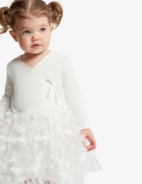 Vestido Bardot Junior manga regular para bebé niña