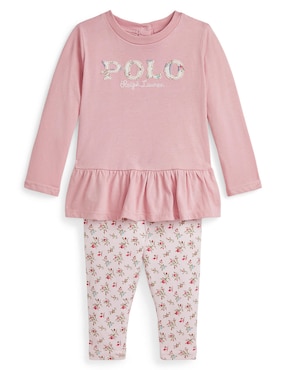 Conjunto Polo Ralph Lauren De Algodón Para Bebé Niña 2 Piezas