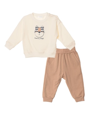 Conjunto Pants Mon Caramel De Algodón Para Bebé Niño 2 Piezas