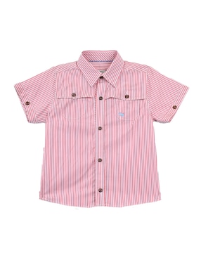 Camisa Casual Ferrioni Rock De Algodón Manga Corta Para Niño