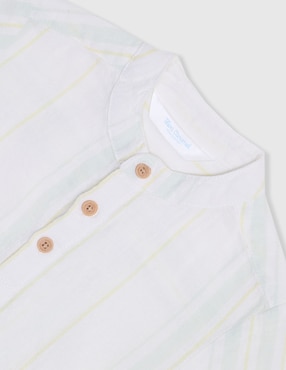 Camisa casual Mon Caramel Collection de lino manga larga para niño