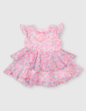 Vestido Bardot Junior manga cap para niña
