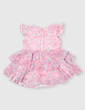 Vestido Bardot Junior manga cap para niña
