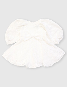 Vestido Bardot Junior manga globo para niña