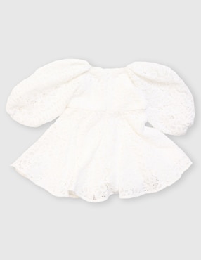 Vestido Bardot Junior manga globo para niña