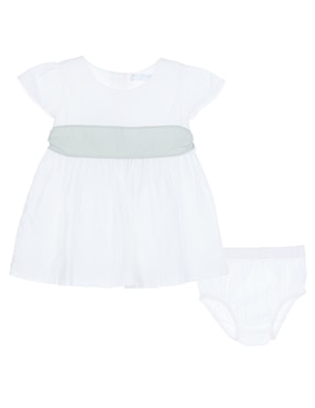 Vestido Mon Caramel manga cap para bebé niña