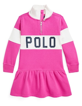 Vestido Polo Ralph Lauren Manga Regular Para Bebé Niña