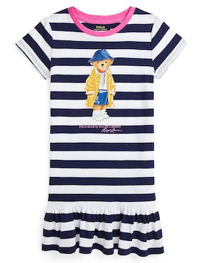 Vestido Polo Ralph Lauren Manga Regular Para Bebé Niña