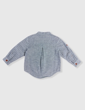 Camisa casual Mon Caramel de algodón manga larga para niño