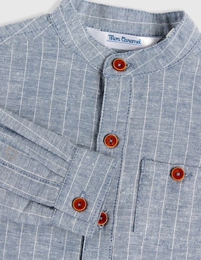 Camisa casual Mon Caramel de algodón manga larga para niño