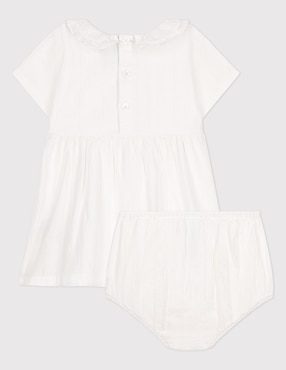 Vestido con calzón Petit Bateau manga regular para bebé niña